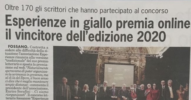 La cerimonia di premiazione sarà online